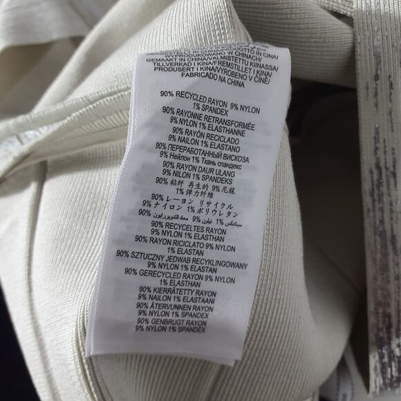 Herve Leger Sleek Silver Halter Crossback Midi Size L Dress NWT - Picture 5 of 5